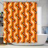 Charming Vintage Bath Shower Curtain Striped Orange And Brown Polyester Fabric Waterproof Decoration For Bathroom Modern Home De