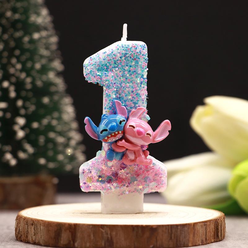 Stitching Cartoon Digital Candles Double Color Birthday Party Festival Exquisite Candle Cake