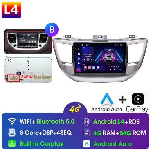 Fortress Voice Wireless CarPlay Android Auto Radio for Hyundai IX35 Tucson 3 2015 - 2018 4G Car Multimedia GPS 2din