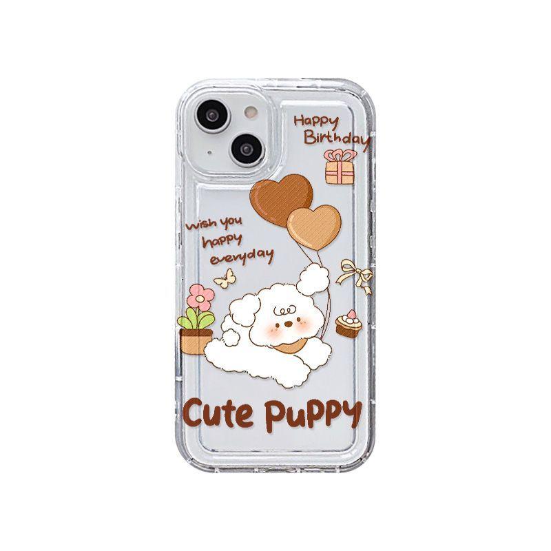 Cute dog for iPhone17promax cartoon mobile phone case 14 anti-drop 12 advanced 16/13 transparent 15