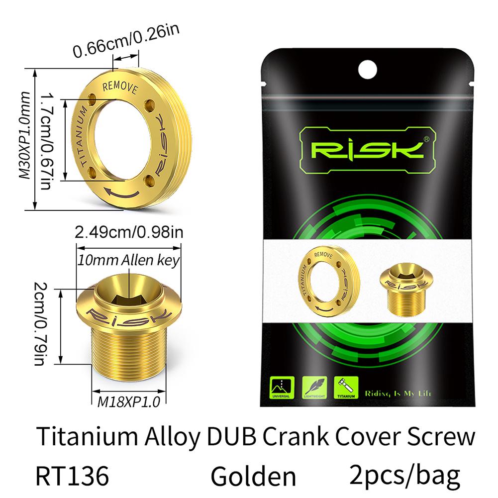 RISK DUB Crank Cover Screw Titanium Alloy Mountain Road Bicycle Crank Cover Screw DUB Disc Cover For Red Force Crank Screw золотой