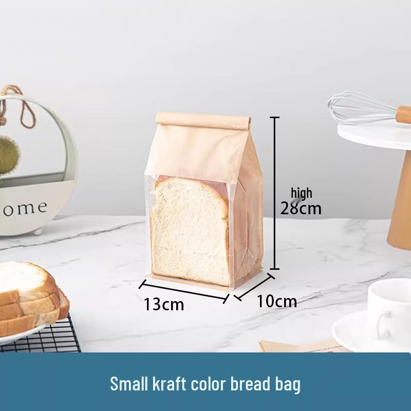 Kraft Toast Bread Bags with Roll-Edge Wire Seal