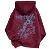 Herren Vintage Kirschblüten Schwertdruck Hoodie - Herbst/Winter Lockerer Schnitt mit Plus Samt