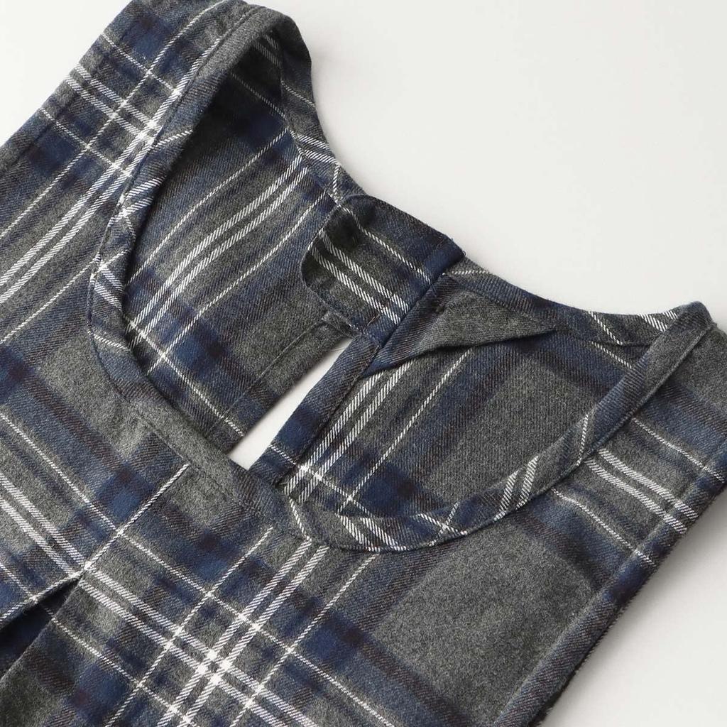 HOUSE WEAR STUDIO Peach Brushed Yarn Composition Woven with Free Size [NAIGAI] 100% Cotton, Dyed, Pattern, Back, Tie-back, Women's Apron, 70372219,