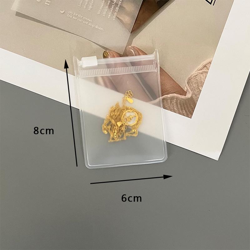 Non-yellowing, non-hardening frosted EVA zipper jewelry bags for earrings and bracelets