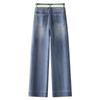 2025 Women's Yellow High Waist Straight Leg Jeans - Slimming, Cropped, Loose Fit for Spring/Autumn
