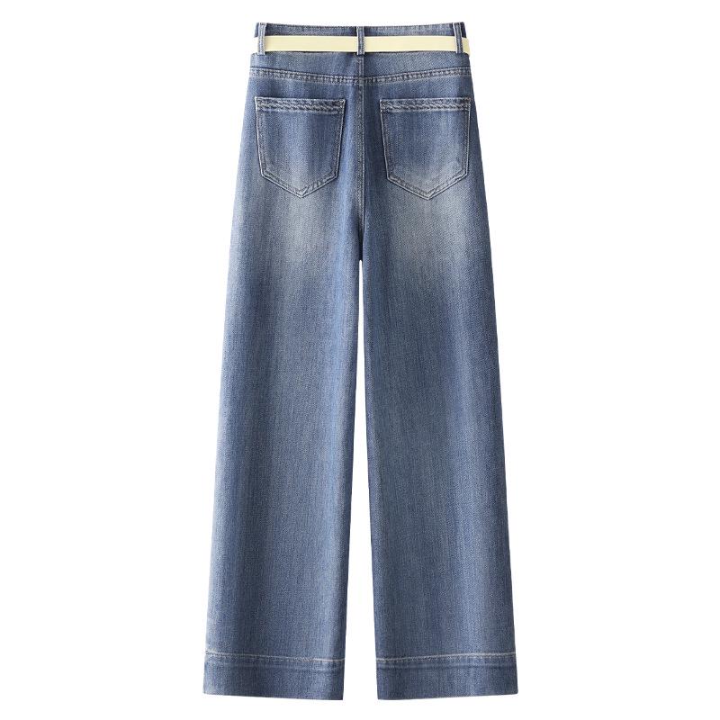 2025 Women's Yellow High Waist Straight Leg Jeans - Slimming, Cropped, Loose Fit for Spring/Autumn