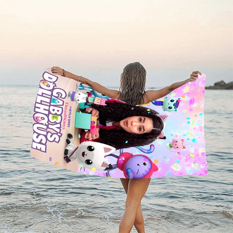 1pz Gaby's Bubble House4 Asciugamano da Spiaggia, Attrezzatura per Spiaggia e Piscina al Mare, Fantasia alla Moda, Rettangolare, Essenziali da Viaggio