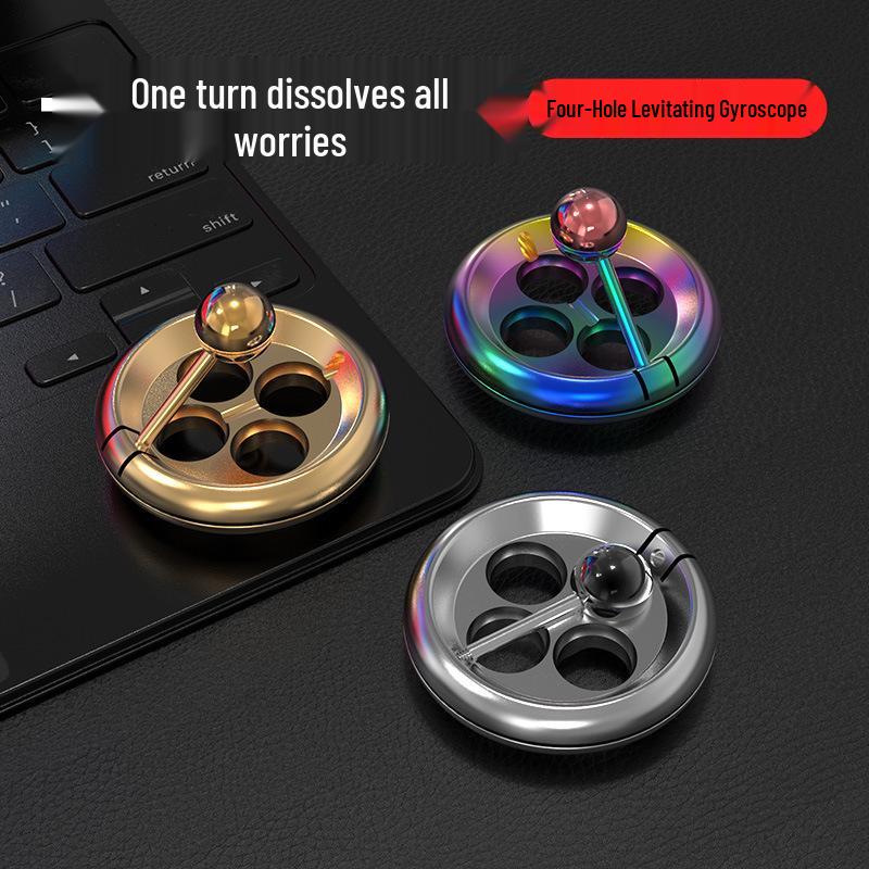 Metal Fingertip Spinner: Four-Hole Rotating Stress Reliever for Desk and Office