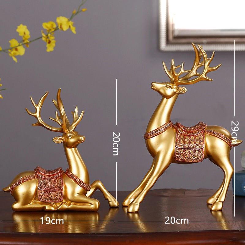 Fortune Deer Wealth-Attracting Ornament for Living Room and Cabinet – Perfect Housewarming or Opening Gift