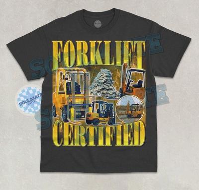Gabelstaplerzertifiziertes T-Shirt Lustiges Bauarbeitergeschenk Meme Bediener Grafikshirt