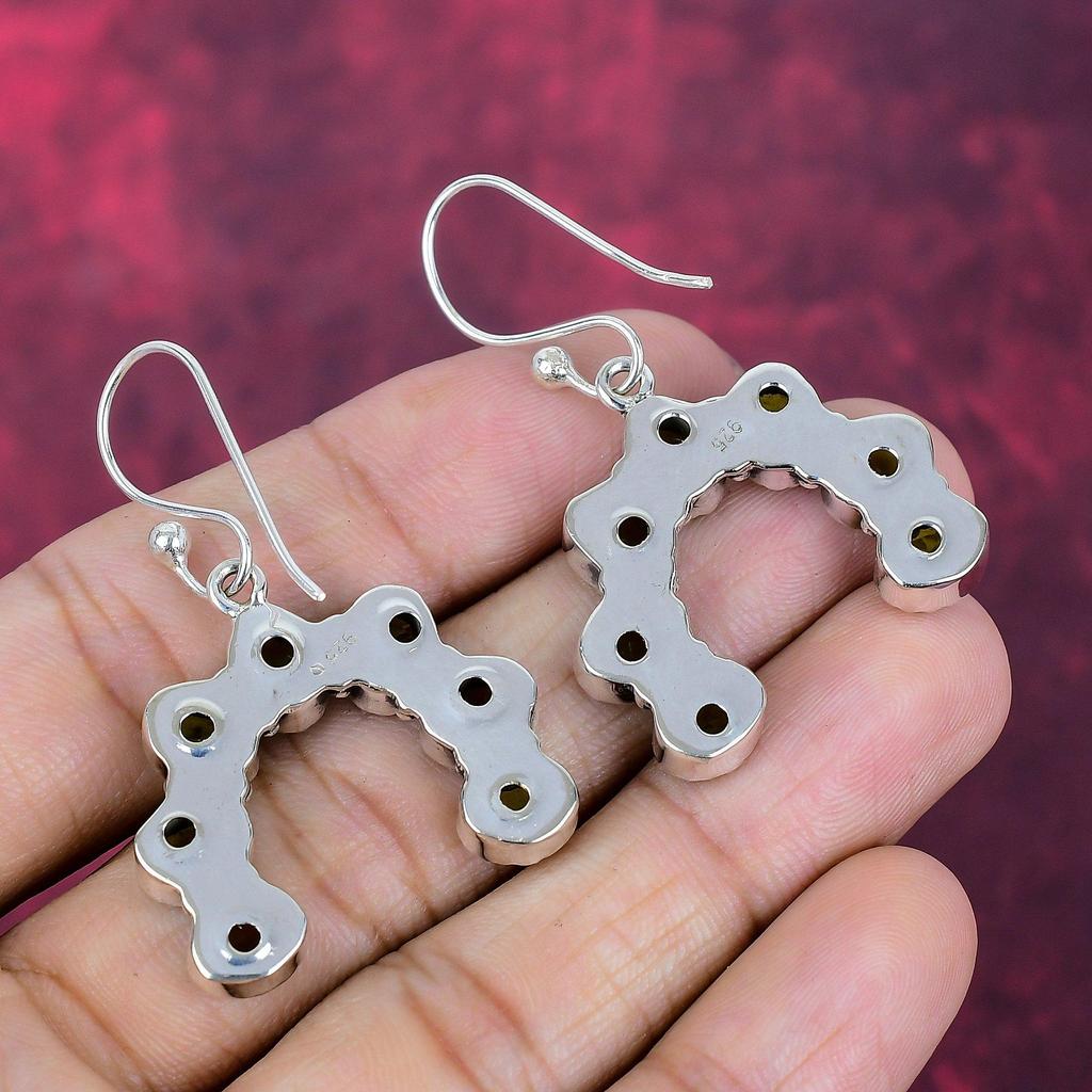 Peridot Jewelry, 925 Solid Sterling Silver Earrings, Handmade Gemstone Jewelry Earrings Gift For Love