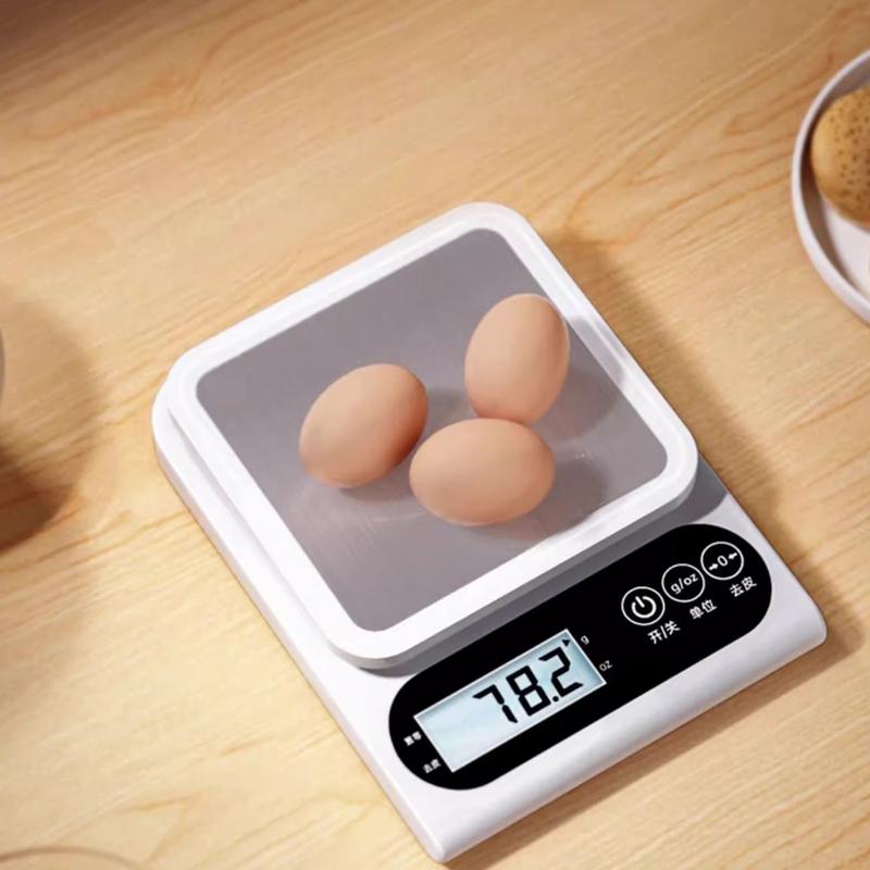 Digital Scale For Food Stainless Steel Kitchen Food Scale Rechargeable Coffee Scale With Tare Function 1g Precise Graduation LCD