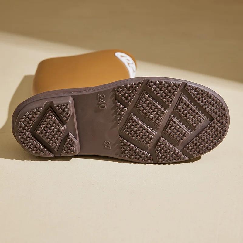 Fashion New-style Women's Waterproof High-cylinder Rain Boots Suitable for Outdoor Wear Work Water Shoes Rubber Shoes with Soft Soles