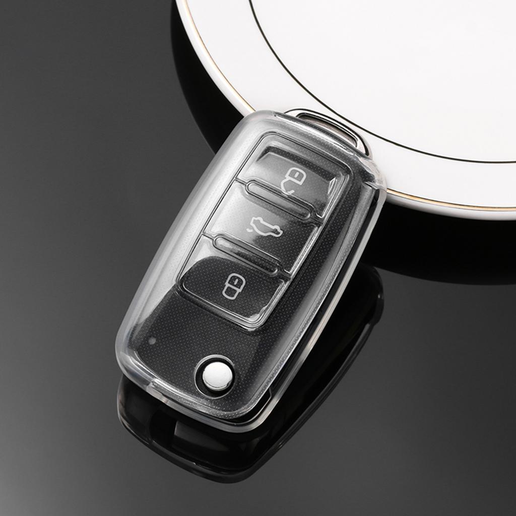 Clear Transparent Tpu Car Smart Key Cover Case For Volkswagen Golf 6 Beetle Up! Eos Touran Scirocco Tiguan Polo Jetta Passat
