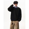 American Retro Henley Collar Button Sweater Men Women Winter Loose Slouchy Long Sleeve Base Pullover Knitwear