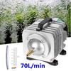 220V 70L/min Electromagnetic Air Compressor Pump 45W Aquarium Fish Pond Compressor Hydroponic Air Aerator Pump