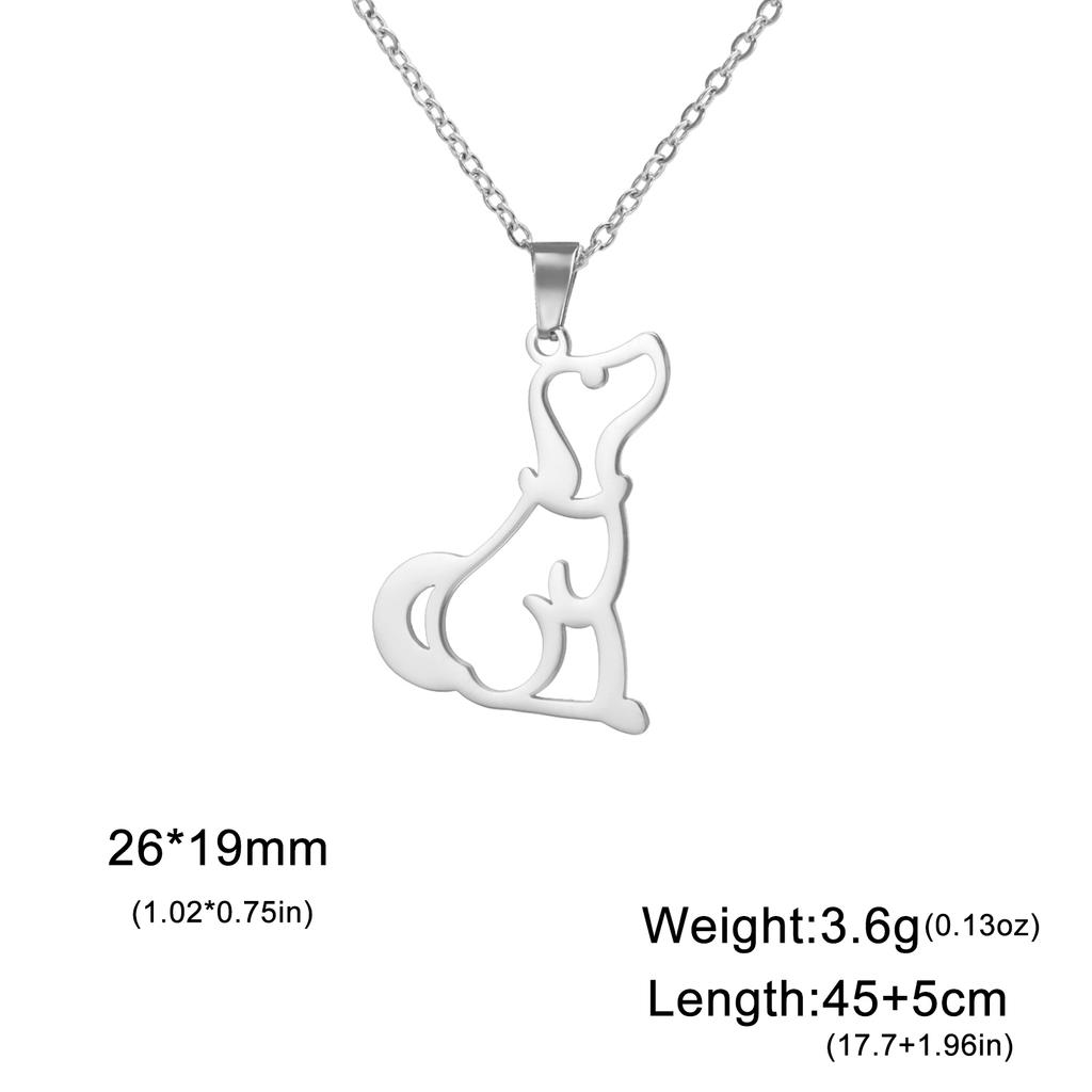Lovely Puppy Necklack Stainless Steel Jewelry Cute Pet Dog Pendant Fashion Animal Neck Choker Women Girls 2026 New Year Gifts