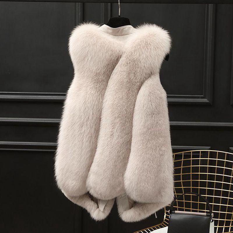 Women's Winter Short Faux Fox Fur Vest Jacket In Winter and Autumn