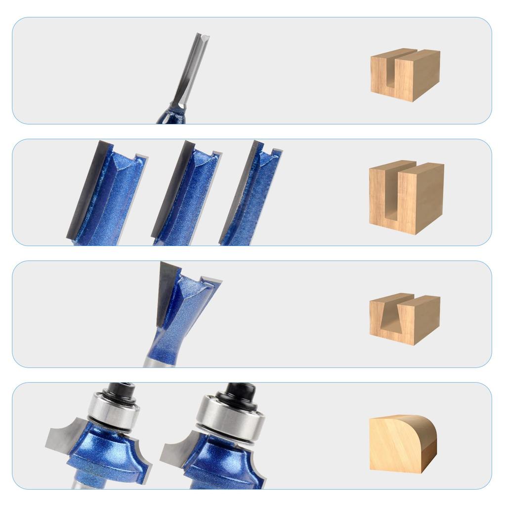 Shineyoo Trimmer Bit, Round Bit, Round Bit, 0.2 inch (6 mm) Diameter, 7 Pieces