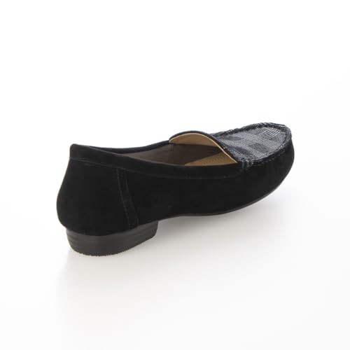 ING Damen Mokassins aus schwarzem Wildleder, Größe 24,0 cm, IGKK32175