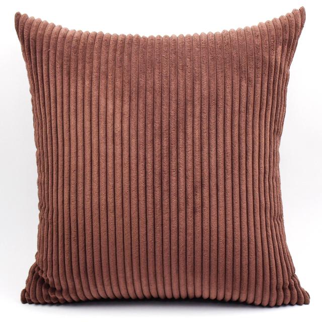 Supersoft Corduroy Cushion Cover Solid Striped Throw Pillow Covers Decorative Pillow Case for Sofa Bed Living Room Decoration