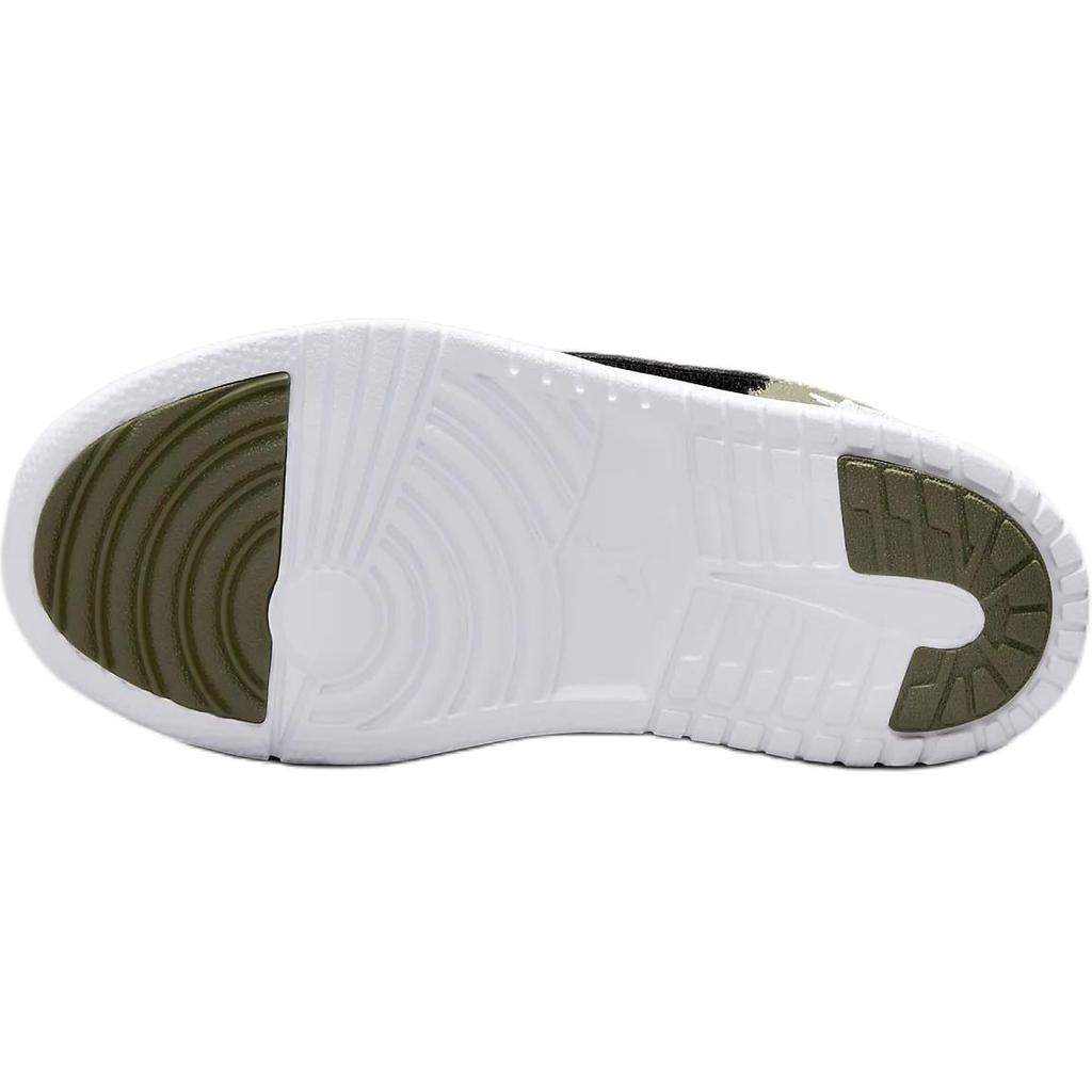 Air Jordan Sky Jordan 1 PS Black Toe Medium Olive Kids Sneakers White BQ7197-092
