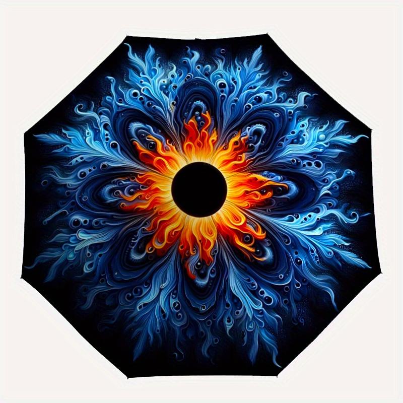 

1pc Cosmic Eye Mandala Automatic Umbrella - 8-Rib Foldable Design, Outdoor Adventures, and Family Celebrations yy250829098