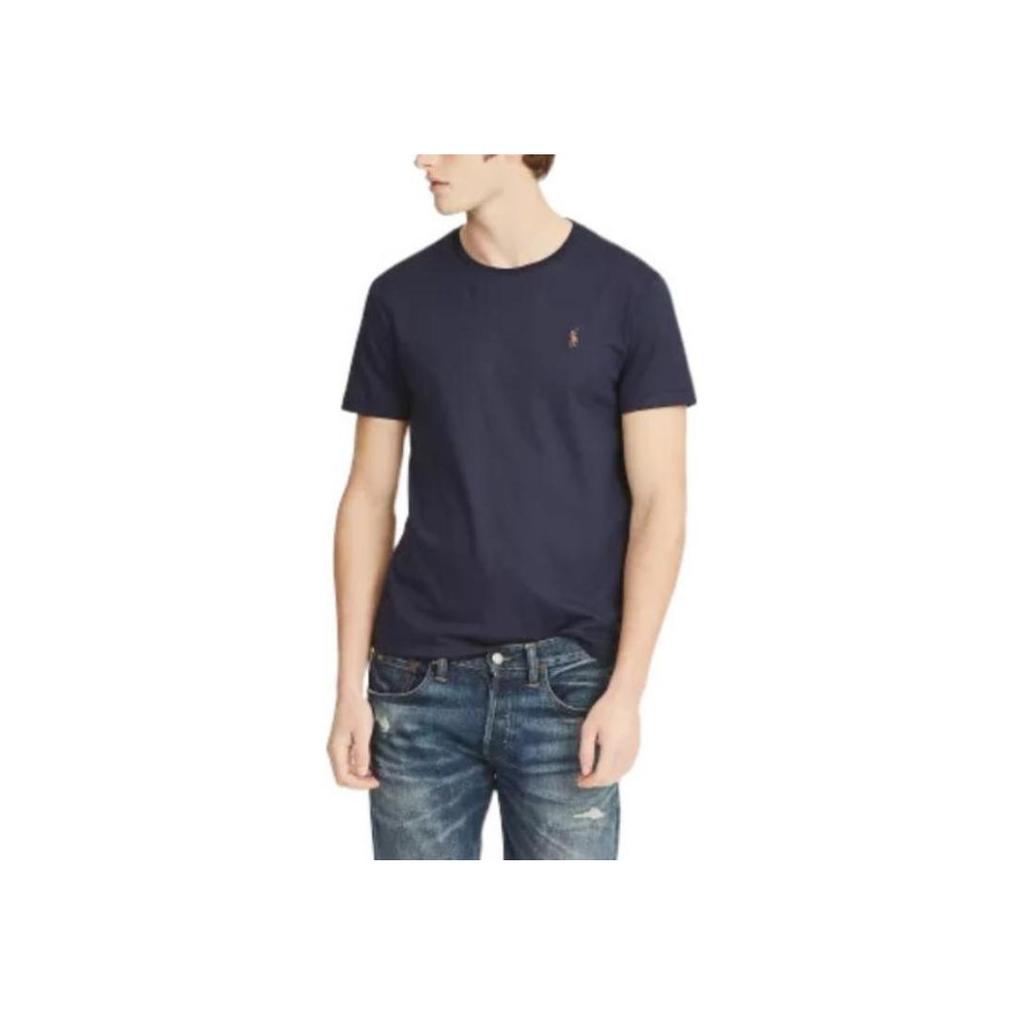 Polo Ralph Lauren Fw22 Solid Logo Slim Fit Short Sleeve T-Shirt Men Tops Navy MNPOTSH1N820101-410