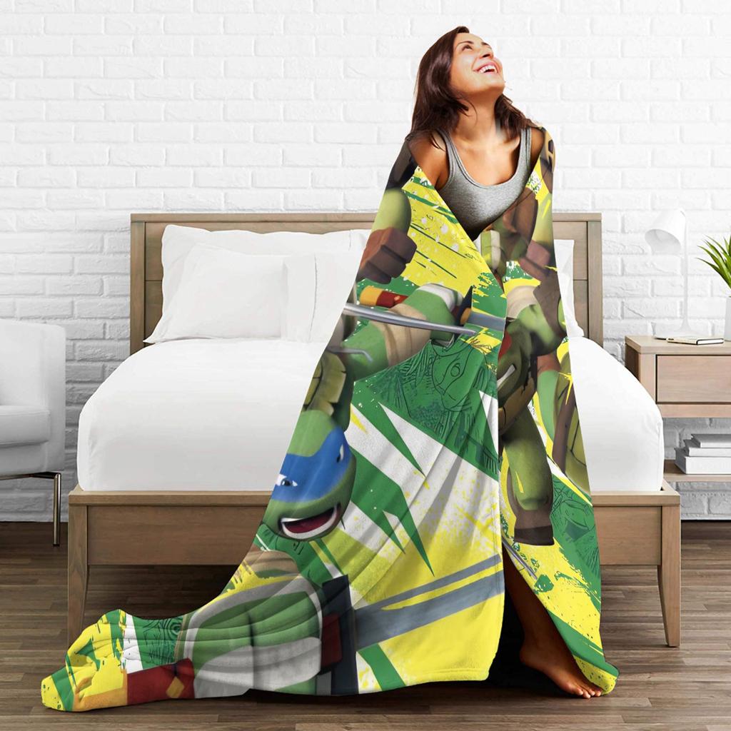 Warm Soft Blanket Picnic TMNT Game  Bedding Throws  Flannel Bedspread For Bedroom Comfortable Sofa Bed Cover