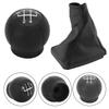 Black Color 5-speed Gear Knob Gear Gaiter Knob Gear Shift Gaiter