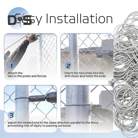 100Pcs Galvanized Fence Wire Tie Clips Easy Installation Reliable Metal Fence Post Clips for DIY Enthusiasts