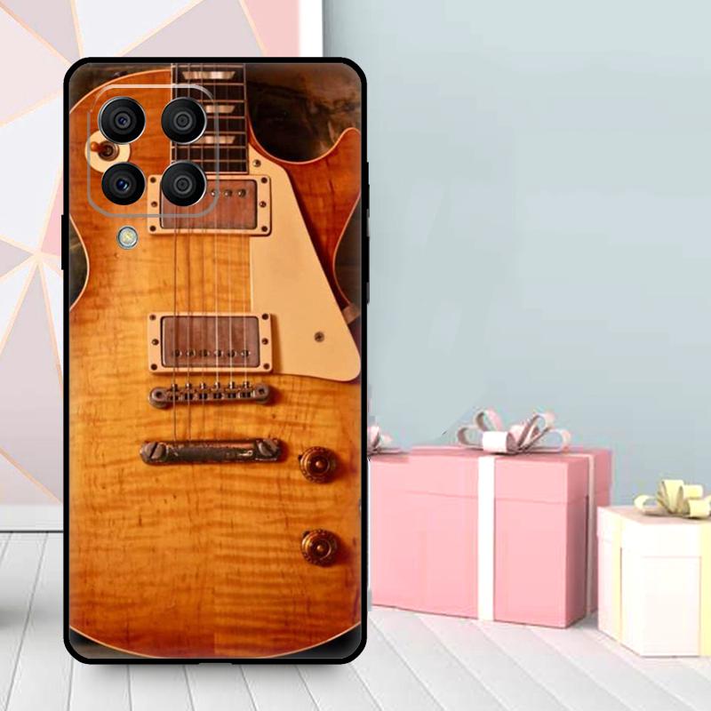 Classic Wood Guitar Case For Samsung Galaxy M06 M11 M31 M14 M34 M54 M12 M32 M52 M15 M13 M16 M36 M56 M53 M35 M55