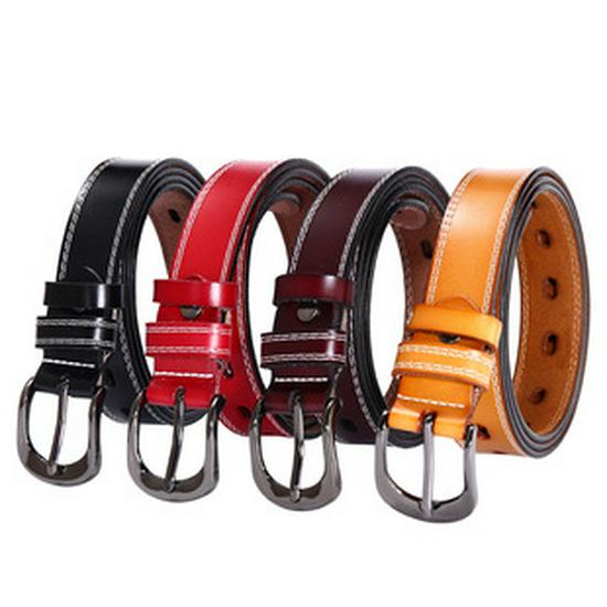 Handmade Woven Leather Belt with Alloy Buckle - Unisex Casual Fashion for Jeans
