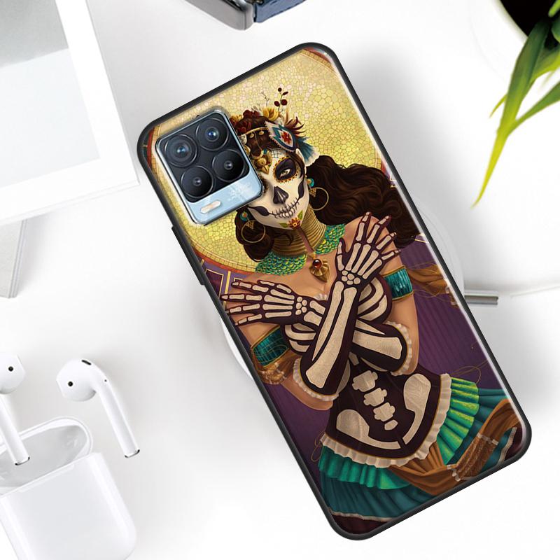 

Catrina Beautiful Rose Girl Skull Case For Realme 15 11 12 13 14 Pro Plus C63 C61 C55 C51 C53 C25 C65 C67 C71 C75 GT6 GT7 Pro Realme 11 Pro