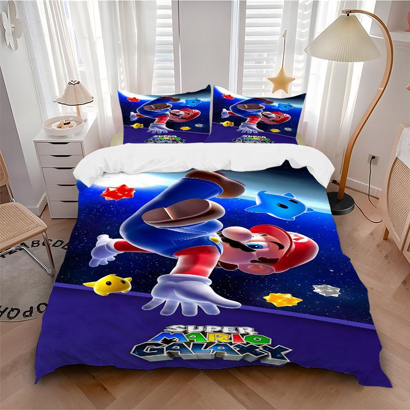 3pcs Super Mario Duvet Cover Set, 1 Duvet Cover + 2 Pillowcases (No Insert), High-Definition Print, Home & Dorm Set yy251208057