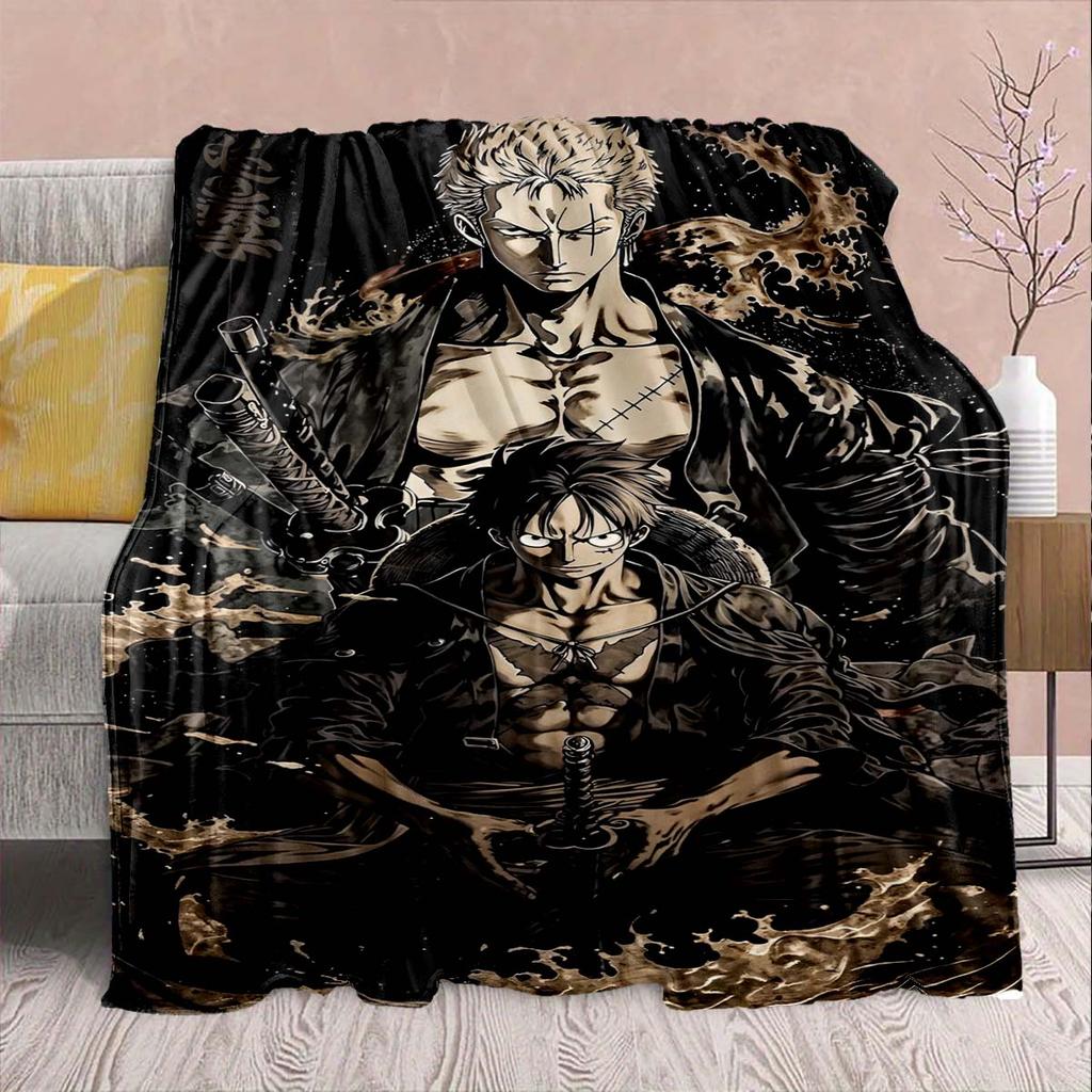 One Piece Anime Flaneldecke - Weich Warm Perfekt für Sofa, Bettwäsche Camping Reisen Büro Heimdekoration -QJY