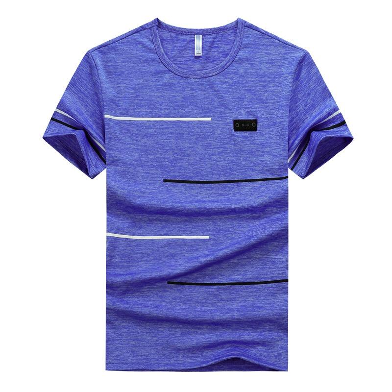 Summer Short-sleeved T-shirt for Men, Breathable and Cool Elastic Ice Silk Thin Sports Loose Top