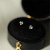 925 Sterling Silver Plated 14K Gold Mini Zircon Heart StudEarrings for Women Student Korean Everyday Versatile Jewelry
