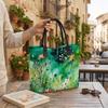 Watercolor Floral Tote Bag Large Capacity Fashion Reusable Shopping Shoulder Bag for Daily Use