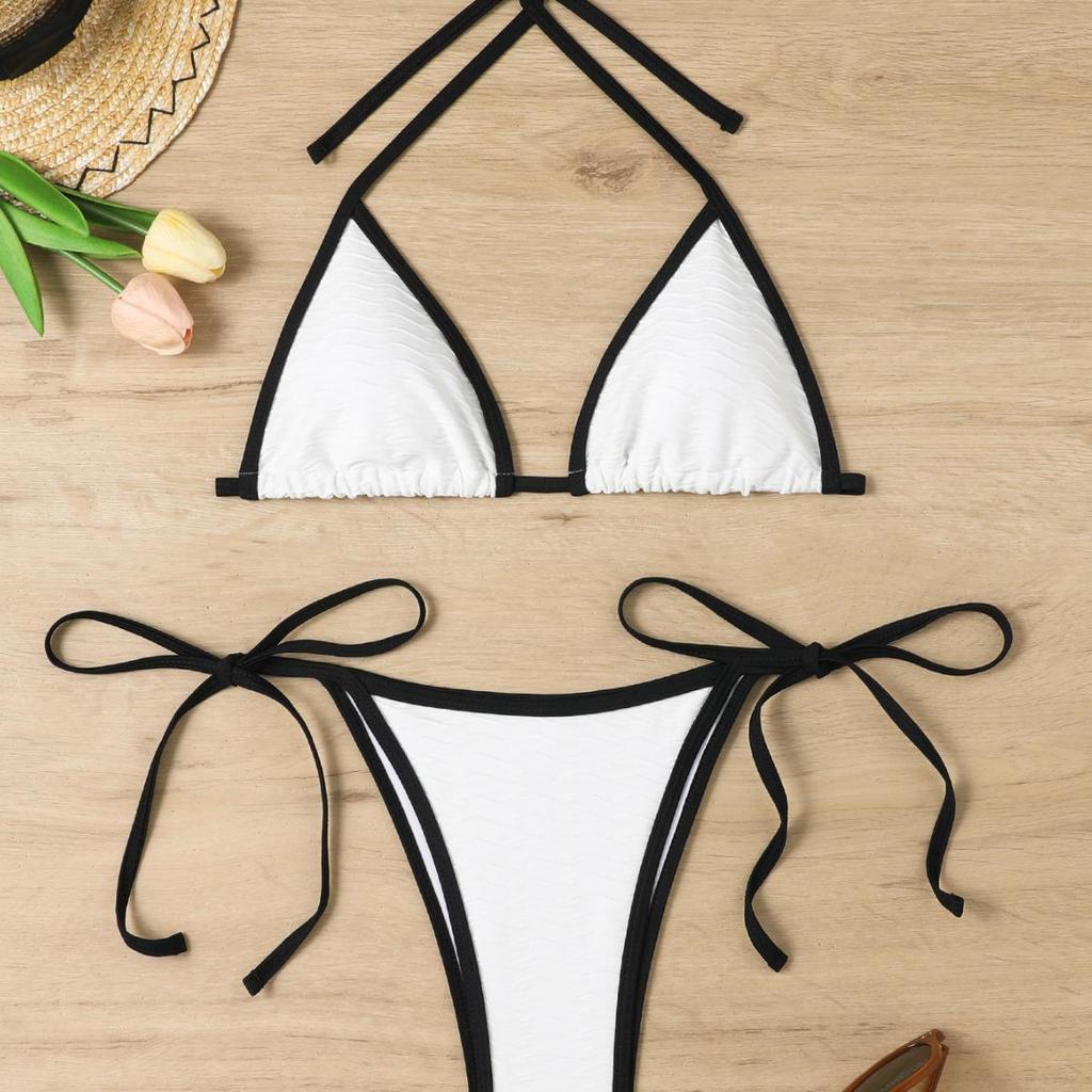 2025 Sexy Lace-up Bikini: European & American Women's Two-piece Swimsuit Set