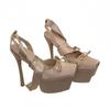 Spring and summer new ballet 14CM super high heels waterproof table bag head empty stiletto strap sandals