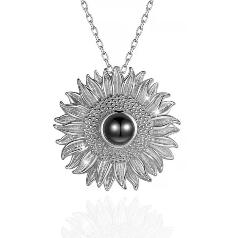 HJJ Sunflower Pendant Necklace - "I Love You" In 100 Languages