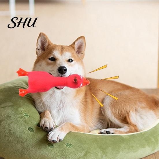 Pet Toy Chicken Shape Latex Dog with Sound Boredom Relief Teeth Cleaning for Throwing Molar Bite-Resistant Funny Squeaky Chew Cute