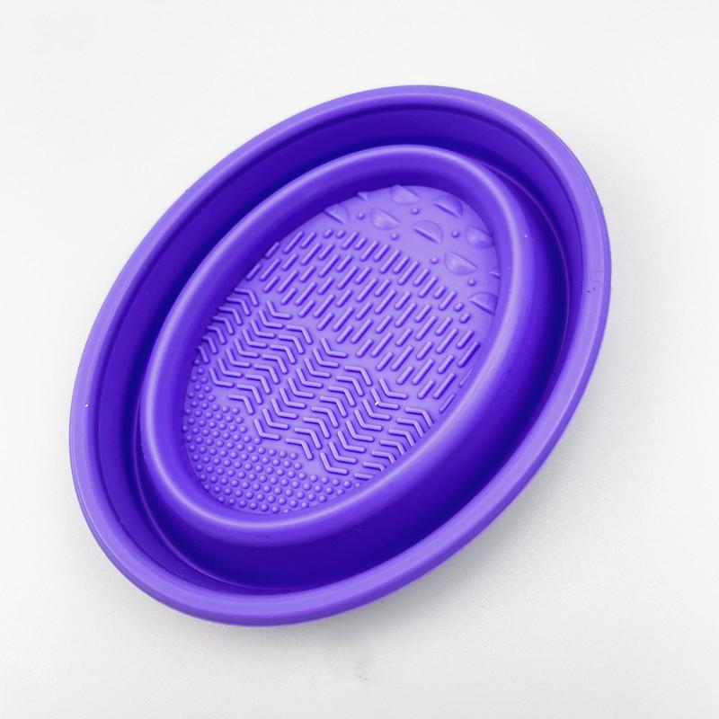 

1PC silicone folding washing bowl, makeup brush beauty blender cleaning bowl beauty tool washing device фіолетовий
