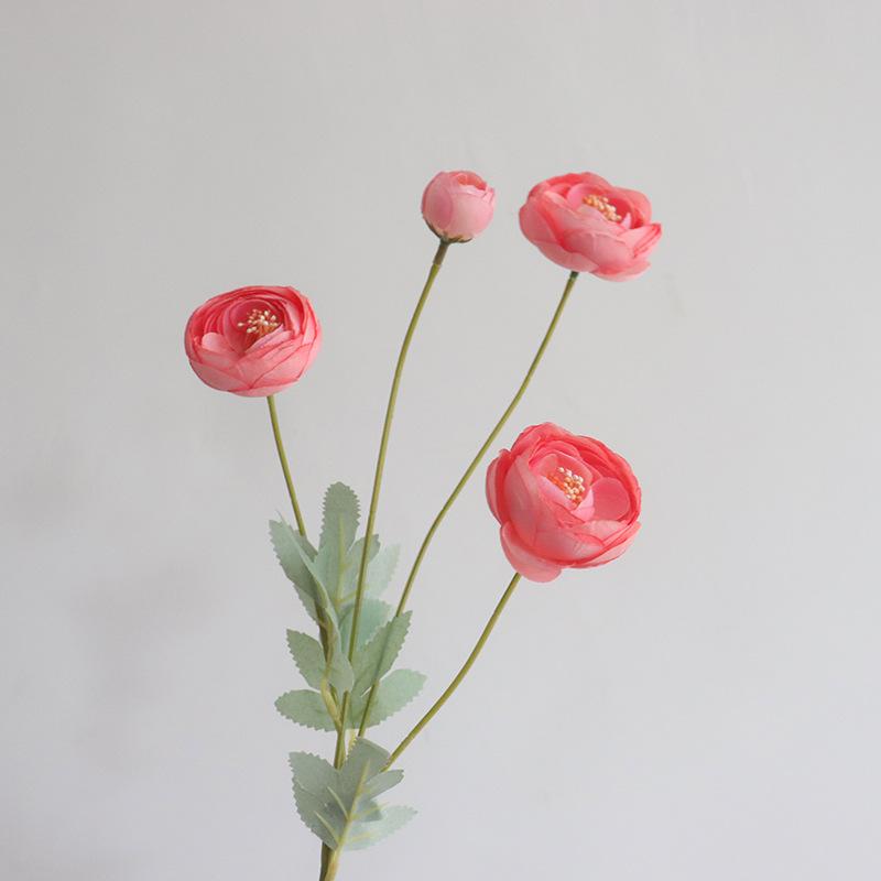 

Instagram Photography Props Hot Selling 4 Stems Pink Fake Flowers, Lotus Rose Floral Set for Wedding Arch, Party Booth Decor рожевий