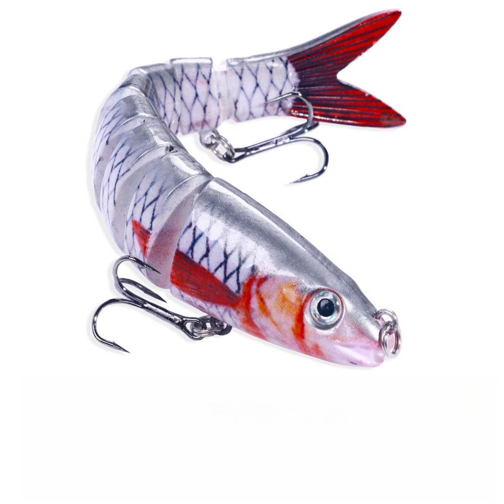 

1pc Multi-Jointed Swimbait Lures, Slow Sink Bionic Crank Bait for Trout Bass Fishing, Freshwater & Saltwater, Fishing Lures білий