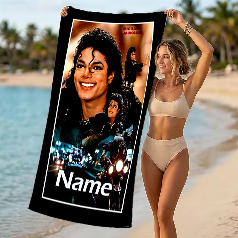 Customizable personalized beach towels Michael Jackson themed designs.Suitable for the beach, yoga, sports;ideal as beach accessories