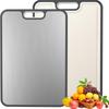 Double Sided Cutting Board Kitchen Stainless Steel Wheat Straw Anti Bacterial Chopping Boards for Cutting Meat and Vegetables