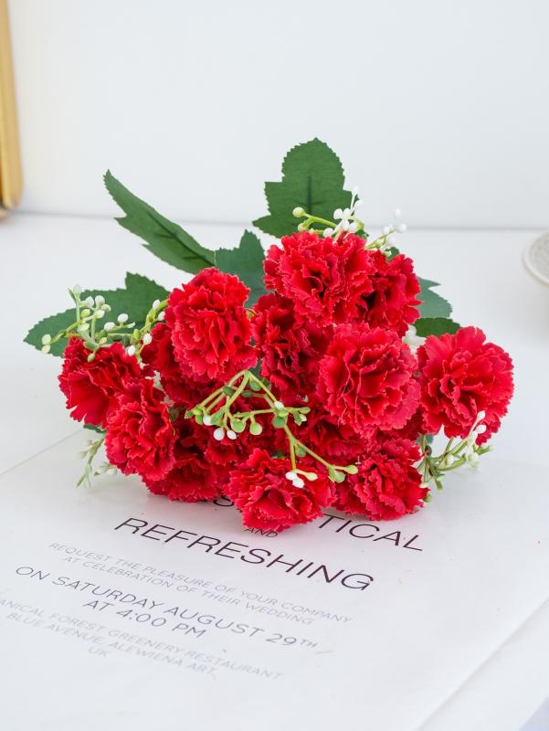 Artificial Flowers Carnation Valentine's Day Wedding Bridal Bouquet Home Room Vase OutdoorYard Garden Arch Diy Gift Props Decora
